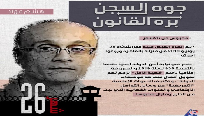 حملة "#جوه_السجن_بره_القانون" تندد باستمرار اعتقال الصحفي هشام فؤاد