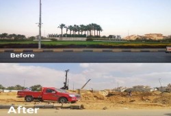 نشطاء يتداولون صور تجريف أشجار وغطاء نباتي بميدان بالقاهرة الجديدة