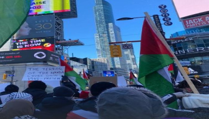 كندا.. مظاهرة تضامنا مع فلسطين وضد للتطهير العرقي بالقدس المحتلة