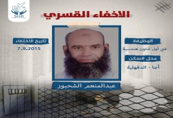 داخلية الانقلاب تواصل إخفاء المواطن عبد المنعم الشحبور قسريا منذ 2015