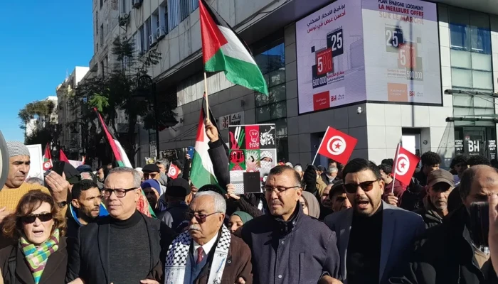 مظاهرة في ذكرى الثورة التونسية: متمسكون بالشرعية وإسقاط الانقلاب