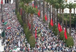 مظاهرات حاشدة بالمغرب في 58 مدينة تضامنا مع غزة