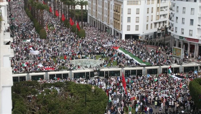 مظاهرات حاشدة في المغرب تطالب بفتح المعابر ووقف الحرب بغزة