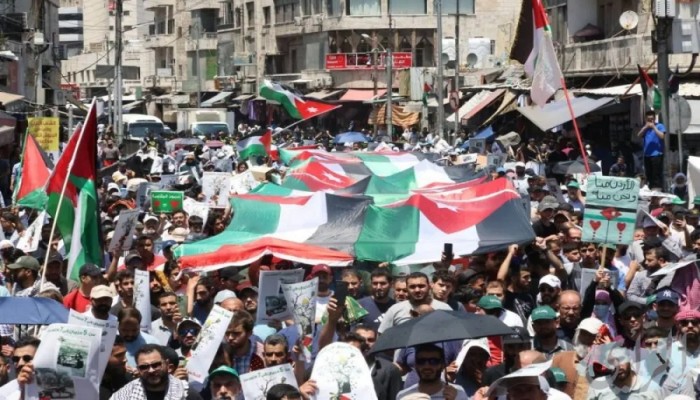 مسيرة حاشدة وسط عمان تهتف لنصرة غزة