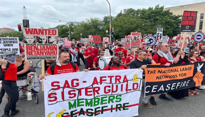 مظاهرات حاشدة ضد الإرهابي نتنياهو في واشنطن