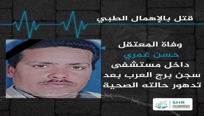 استشهاد المعتقل حسن إبراهيم بسبب الإهمال الطبي بسجون الانقلاب
