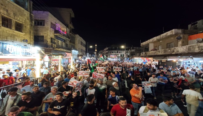 مسيرة حاشدة في الأردن تضامنًا مع الضفة والقدس وغزة