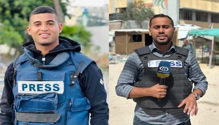 استشهاد الصحفيين محمد منصور وحسام شبات بقصف صهيوني على غزة