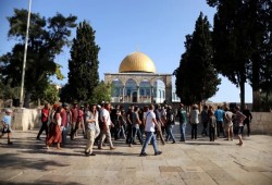 عشرات الصهاينة يدنسون باحات المسجد الأقصى