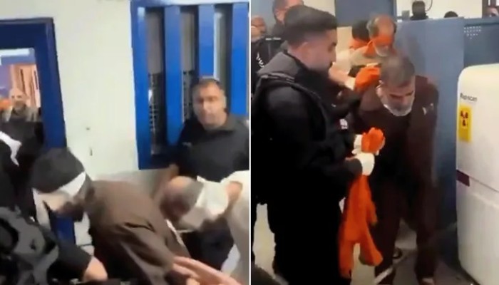 مقطع مصور يظهر تنكيل الاحتلال بأسرى صفقة التبادل