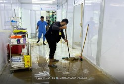 الأمطار تغرق مستشفى الكويت الميداني بخان يونس