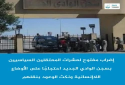 إضراب مفتوح لعشرات المعتقلين السياسيين بسجن الوادي الجديد