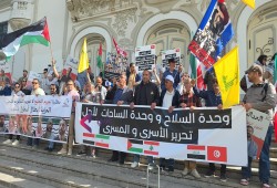 مظاهرة في تونس دعما للمقاومة والأسرى الفلسطينيين ولبنان
