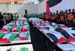 تشييع جثامين 75 شهيدا من ضحايا الإبادة في غزة